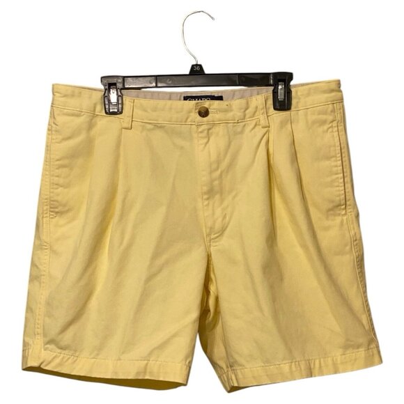 Chaps Yellow Shorts Men's Size 36 Flat Front Summer Beach Fun Golf - Picture 1 of 5